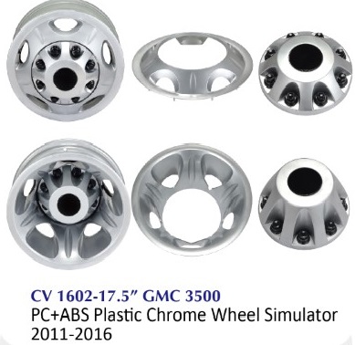 Simulatore di ruote per camion cromate CV-1602-17,5"GMC 3500